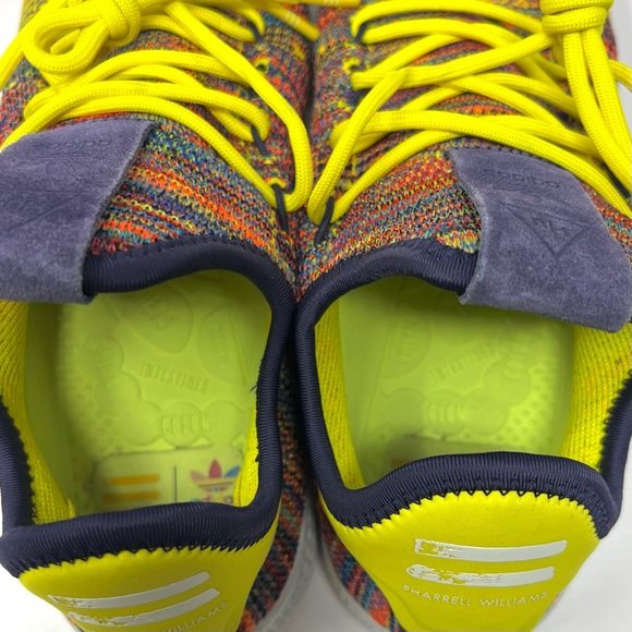 Adidas x Pharrell Williams Men's Tennis HU Sneaker Sz 10.5 Rainbow Knit BY2673 - Picture 7 of 8